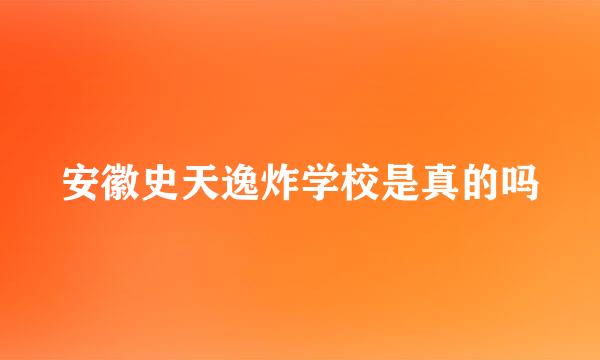 安徽史天逸炸学校是真的吗