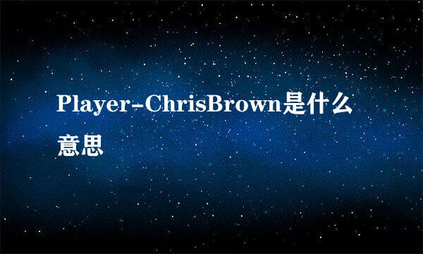 Player-ChrisBrown是什么意思