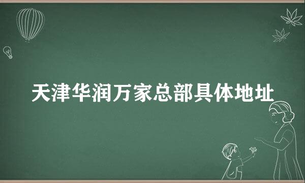 天津华润万家总部具体地址