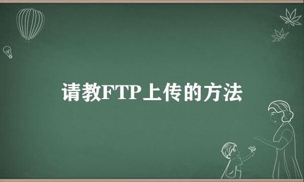 请教FTP上传的方法