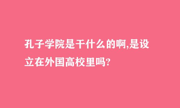 孔子学院是干什么的啊,是设立在外国高校里吗?