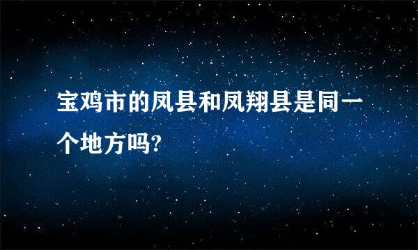 宝鸡市的凤县和凤翔县是同一个地方吗?