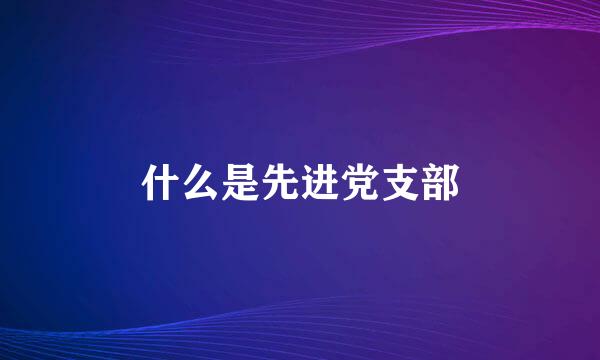 什么是先进党支部