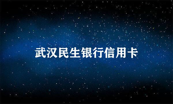 武汉民生银行信用卡