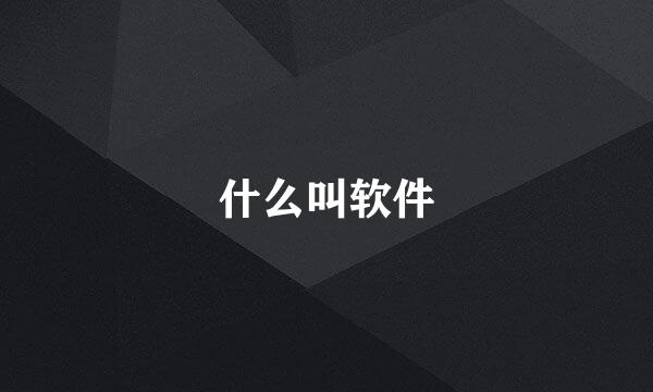 什么叫软件