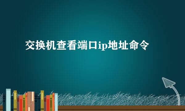 交换机查看端口ip地址命令