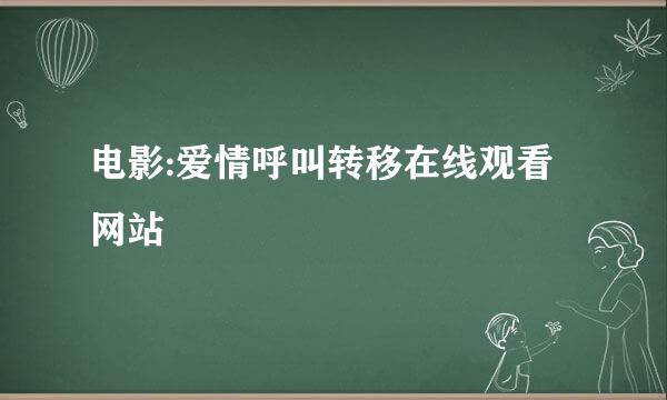 电影:爱情呼叫转移在线观看网站