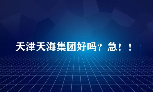 天津天海集团好吗？急！！