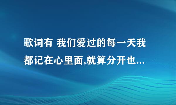 歌词有 我们爱过的每一天我都记在心里面,就算分开也知道对你没有敷衍是什么歌