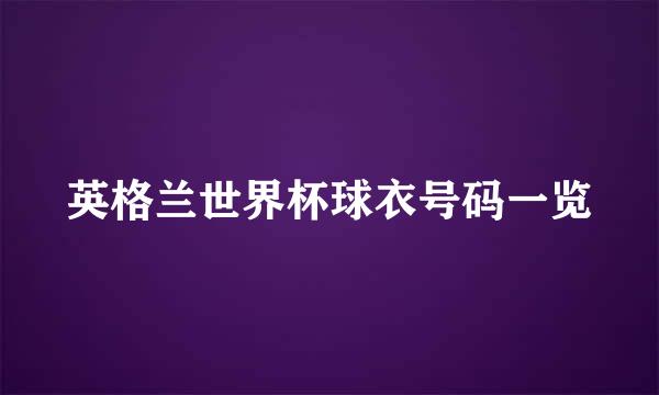 英格兰世界杯球衣号码一览