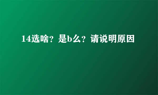 14选啥？是b么？请说明原因