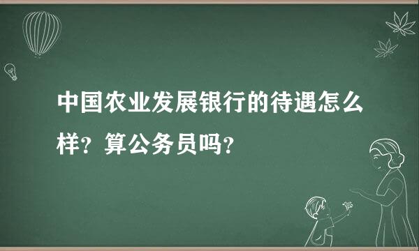 中国农业发展银行的待遇怎么样？算公务员吗？