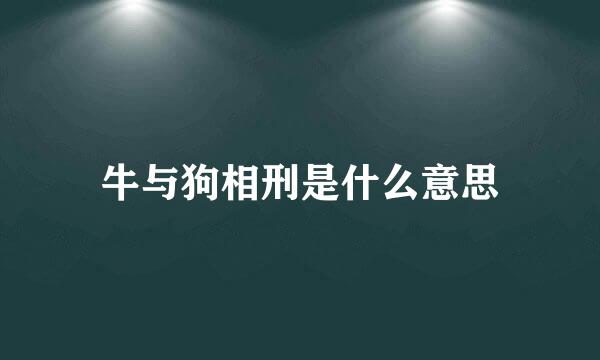 牛与狗相刑是什么意思