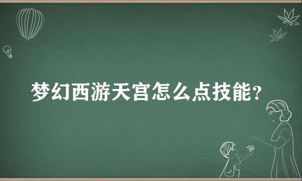 梦幻西游天宫怎么点技能？