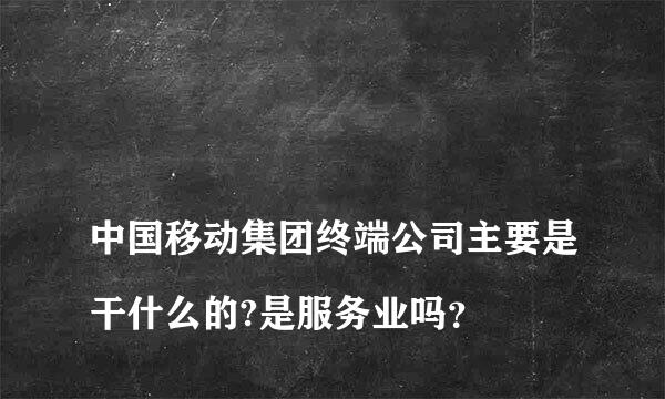 
中国移动集团终端公司主要是干什么的?是服务业吗？
