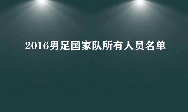 2016男足国家队所有人员名单