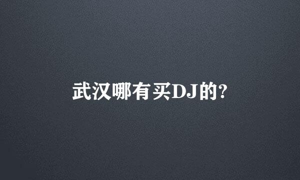 武汉哪有买DJ的?