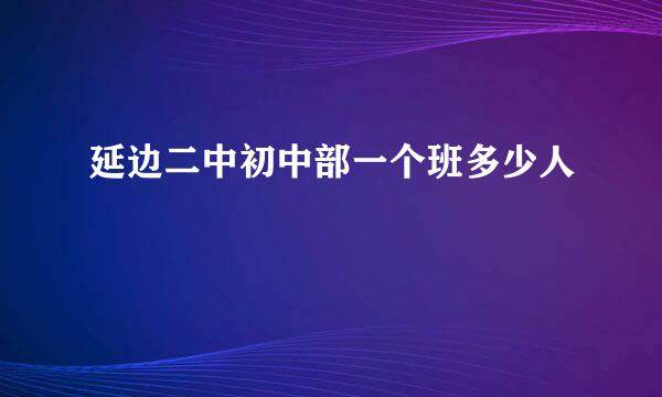 延边二中初中部一个班多少人