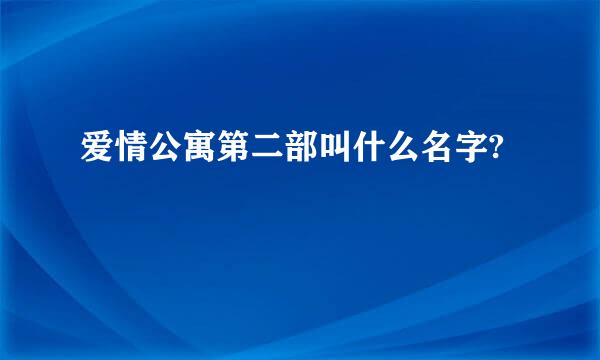 爱情公寓第二部叫什么名字?