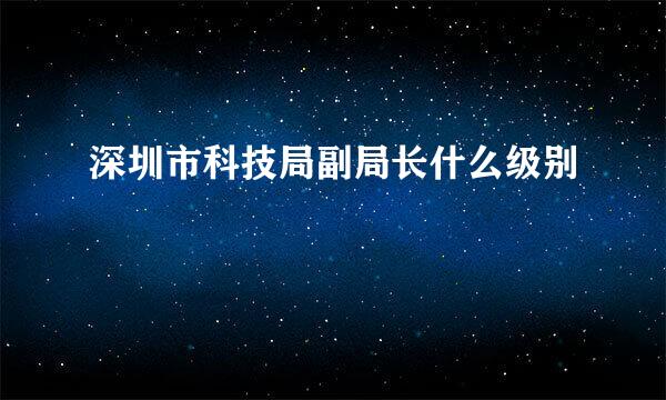 深圳市科技局副局长什么级别