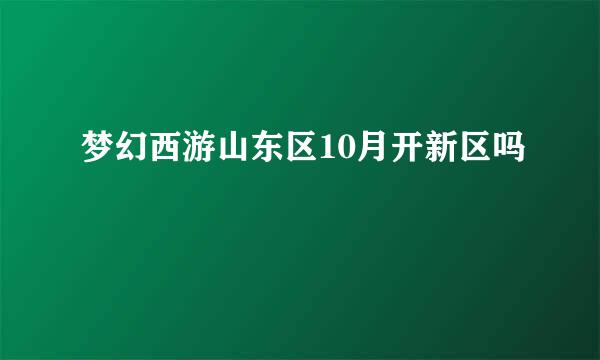 梦幻西游山东区10月开新区吗