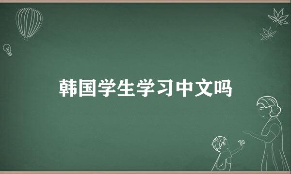 韩国学生学习中文吗