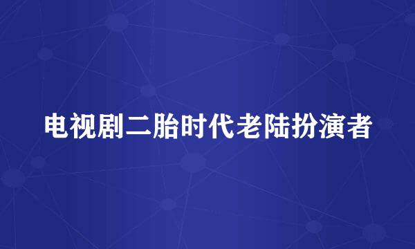 电视剧二胎时代老陆扮演者