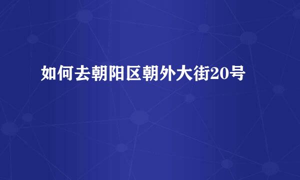 如何去朝阳区朝外大街20号