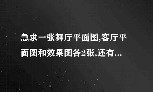 急求一张舞厅平面图,客厅平面图和效果图各2张,还有宾馆的标准间一张平面图,一张效果图!!!谢谢了,有急用```