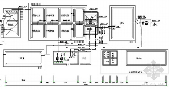 污水处理工艺流程的施工图