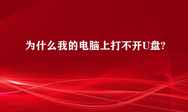 为什么我的电脑上打不开U盘?