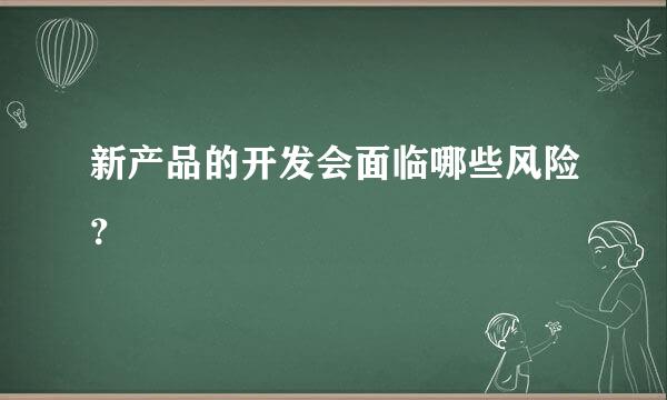 新产品的开发会面临哪些风险？