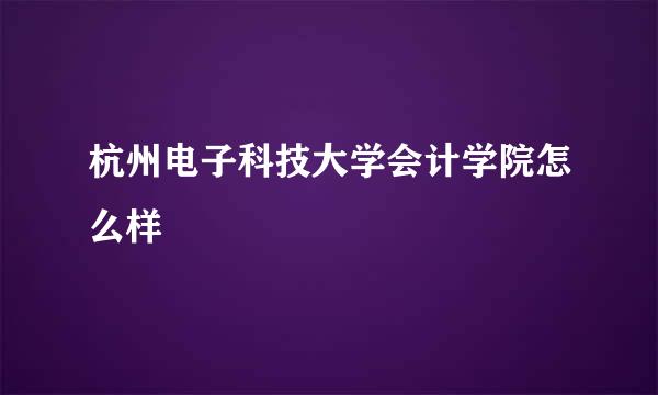 杭州电子科技大学会计学院怎么样