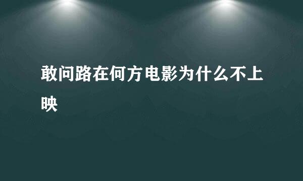 敢问路在何方电影为什么不上映