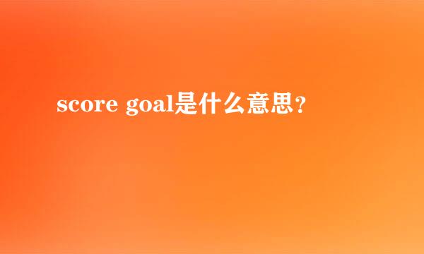 score goal是什么意思？