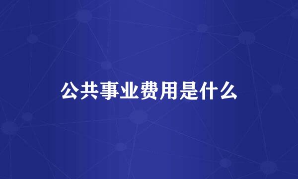 公共事业费用是什么