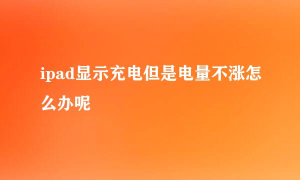 ipad显示充电但是电量不涨怎么办呢