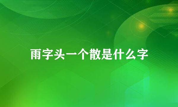 雨字头一个散是什么字