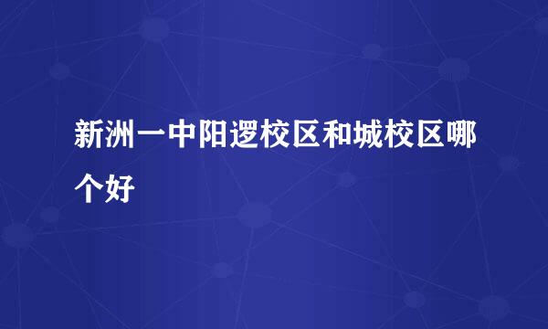 新洲一中阳逻校区和城校区哪个好