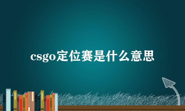 csgo定位赛是什么意思