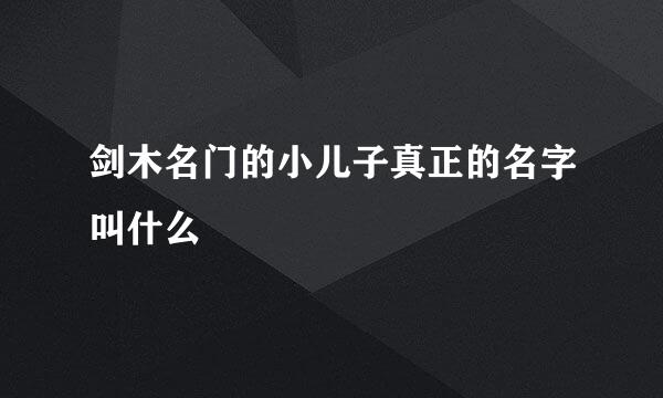 剑木名门的小儿子真正的名字叫什么