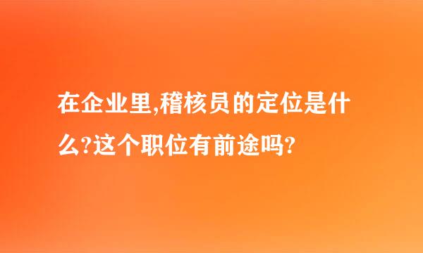 在企业里,稽核员的定位是什么?这个职位有前途吗?