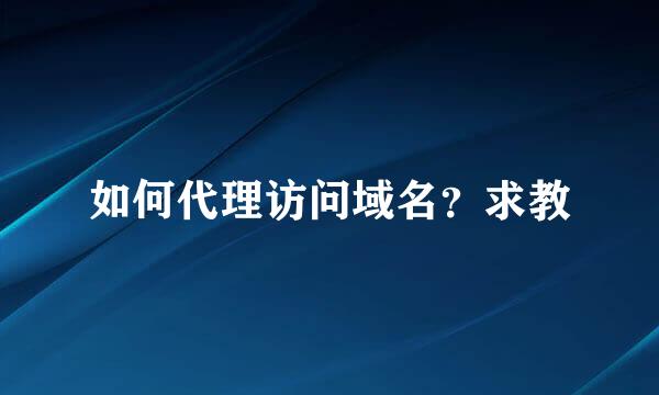 如何代理访问域名？求教