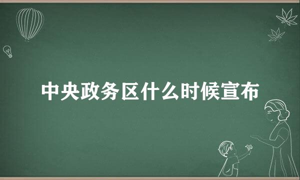 中央政务区什么时候宣布