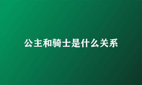 公主和骑士是什么关系