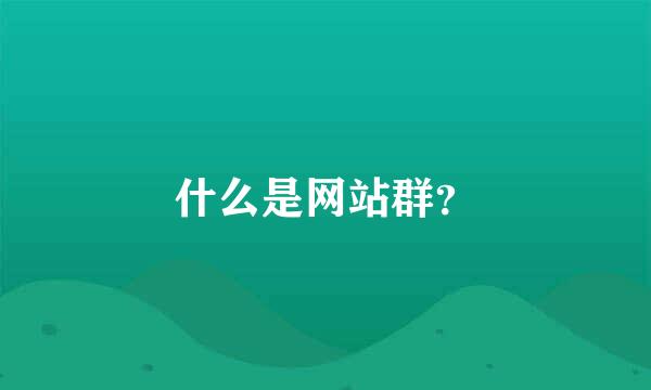 什么是网站群？