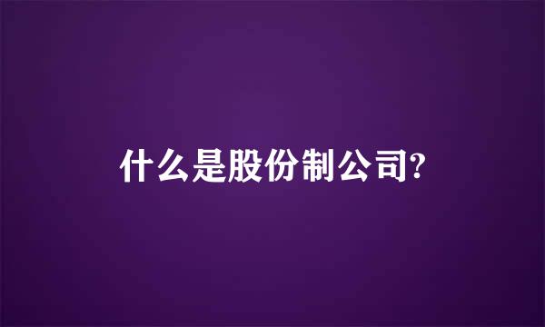 什么是股份制公司?