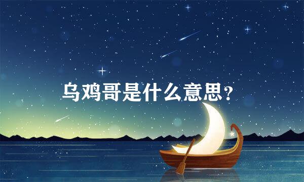 乌鸡哥是什么意思？