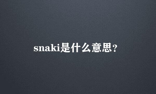 snaki是什么意思？