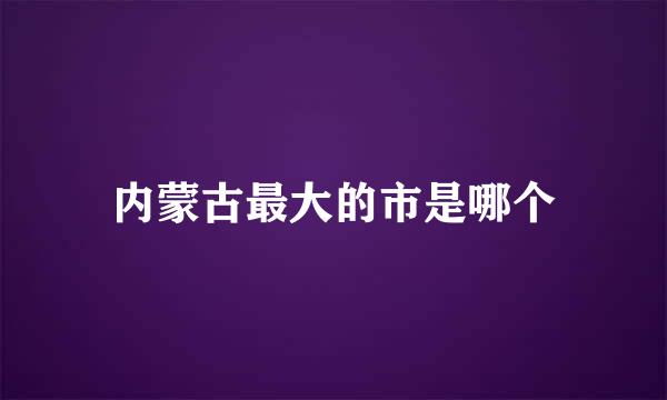 内蒙古最大的市是哪个